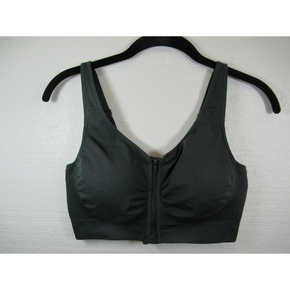 Anita Care Lynn Mastectomy Pocket Bra Large Green Wireless Zip Front  Close